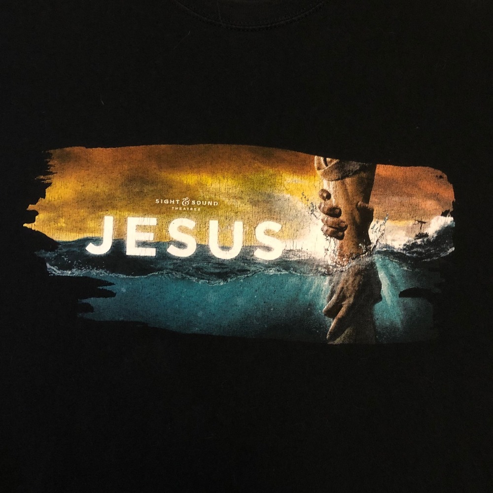 Jesus Christ is Saviour Graphic Tee Black XL Christian Religious Bible